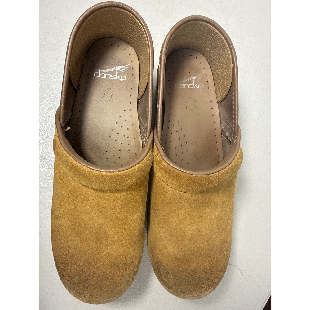 Dansko Professional Clogs Honey Tan Suede Leather Comfort Shoes Women 39 or 8.5